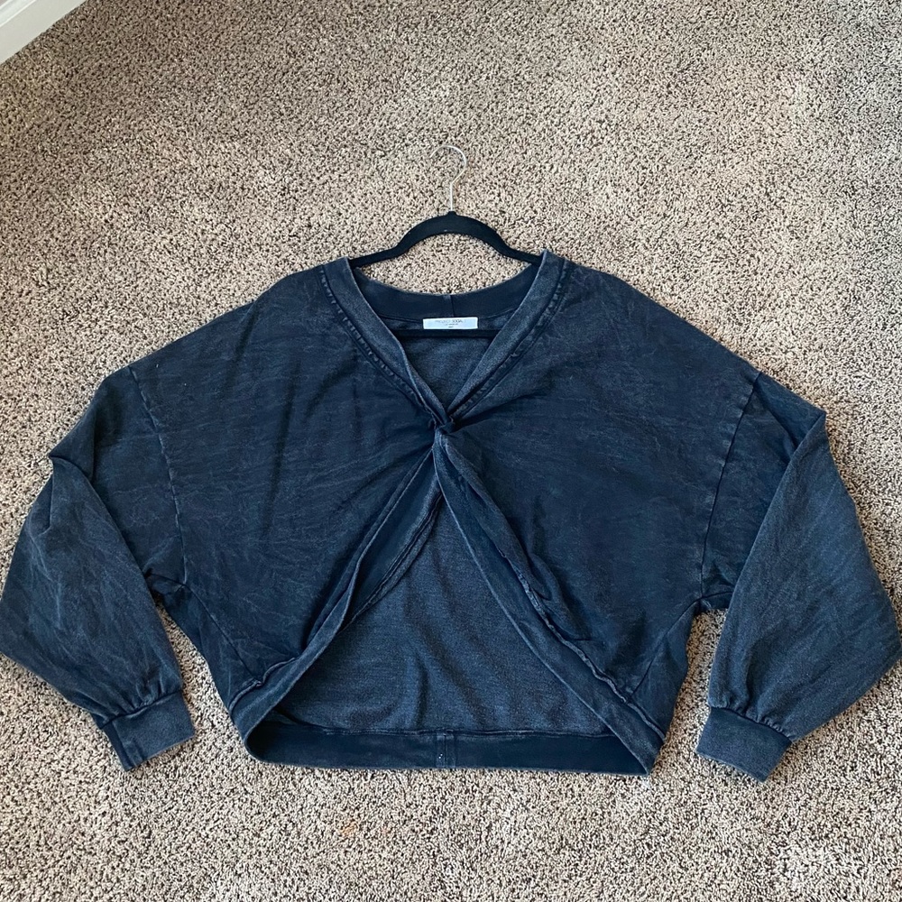 Project Social T Black Twist Front Sweatshirt
